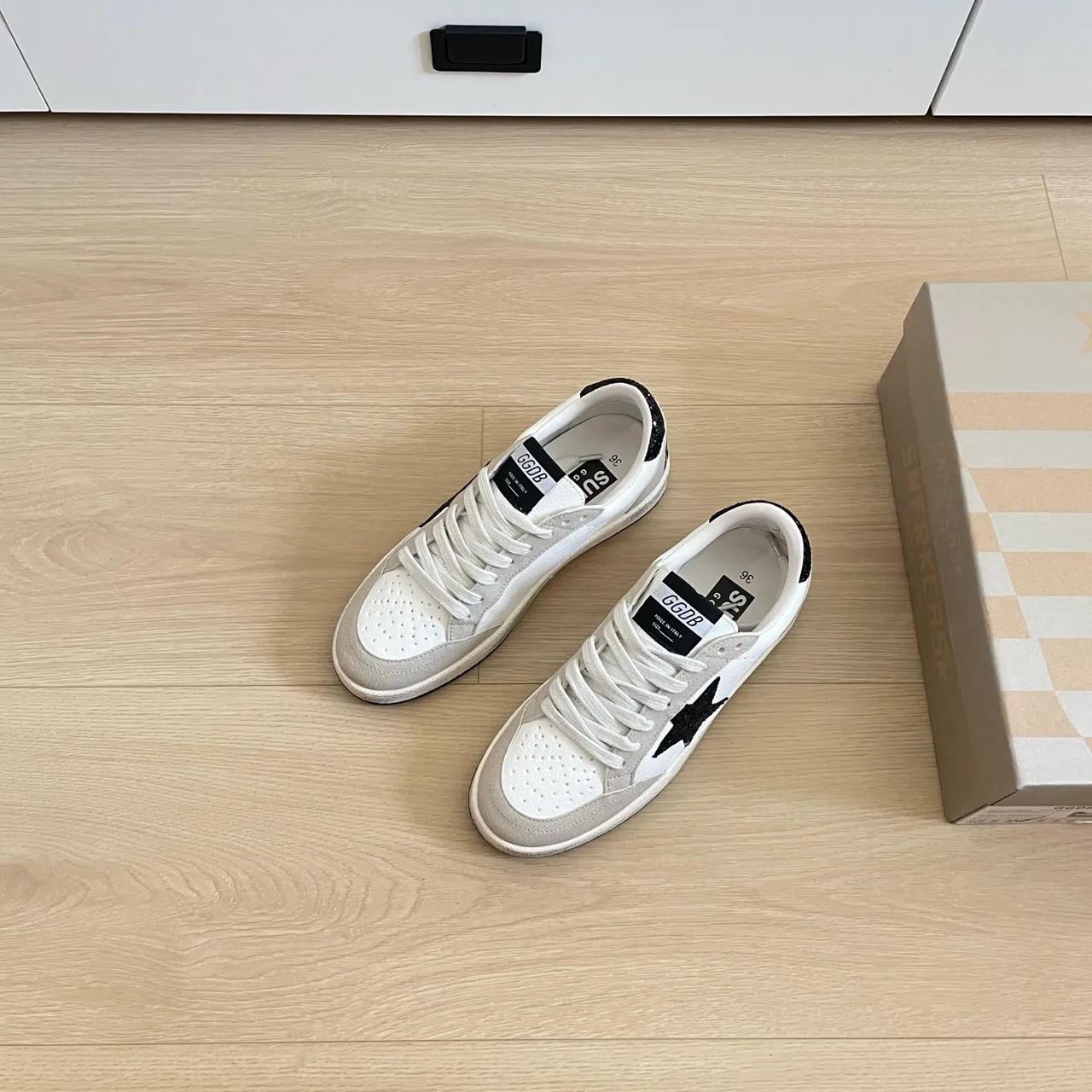 Golden Goose Calfskin Sneakers in White · view 3
