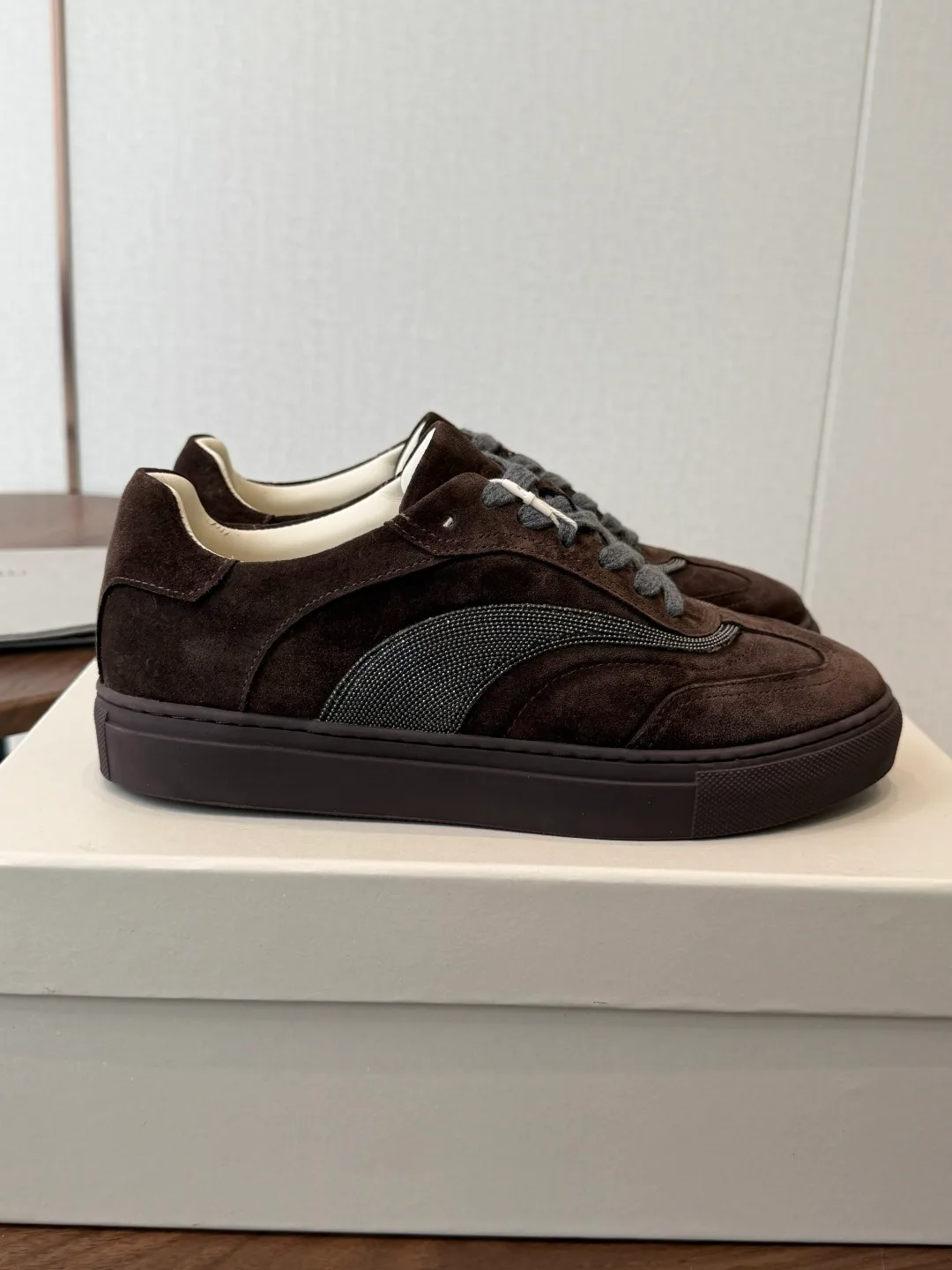 Brunello Cucinelli Cowhide Suede Sneakers in Brown · view 2