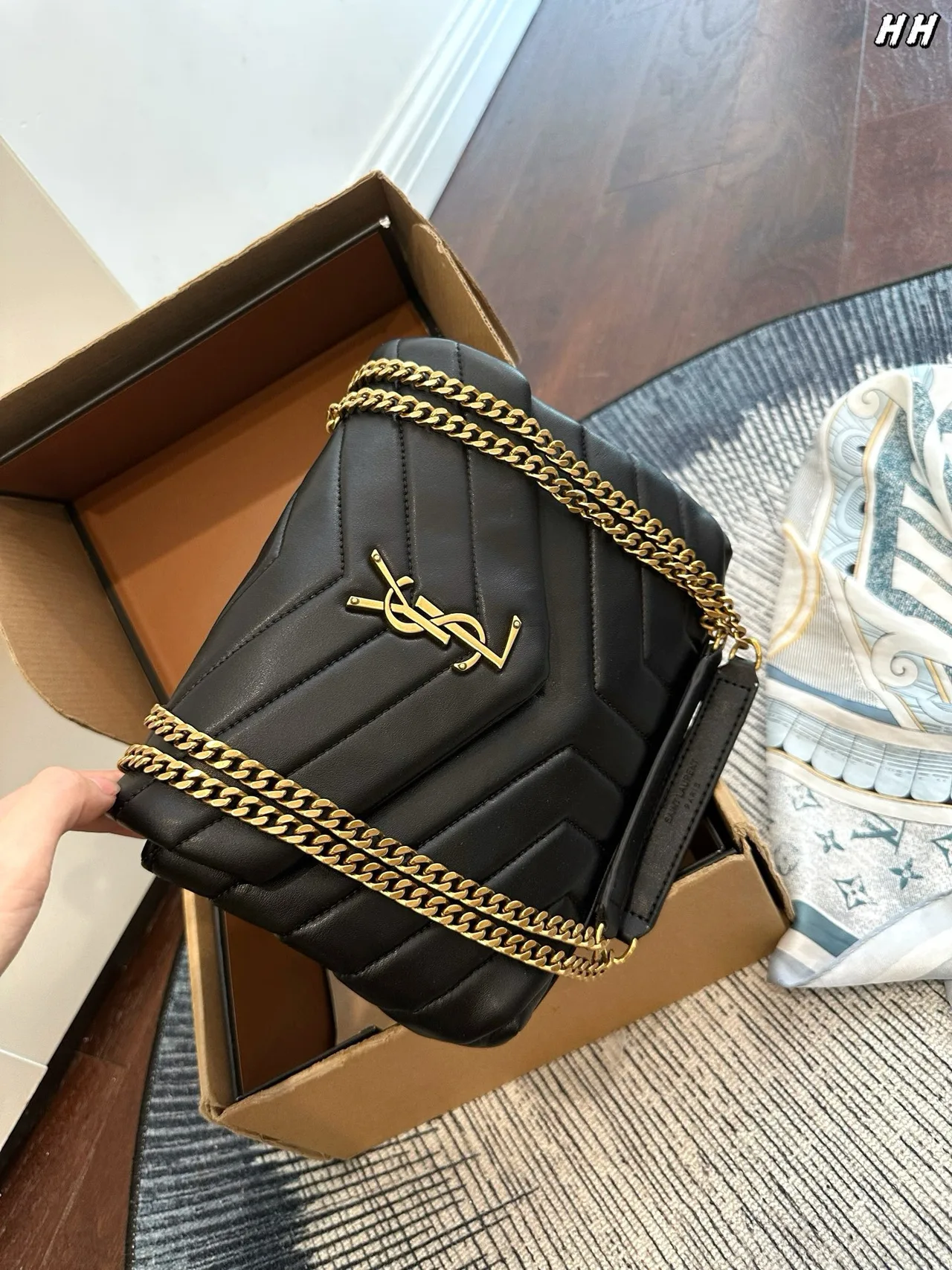 Saint Laurent Quilted Crossbody Bag in Black · view 1
