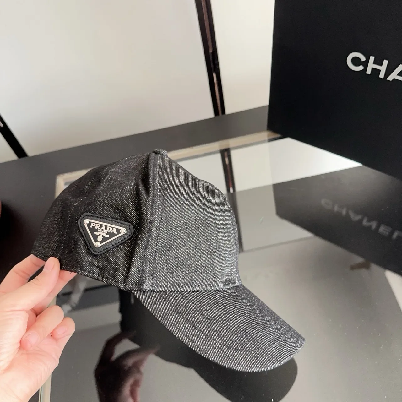 Prada Baseball Cap in Grey · view 2