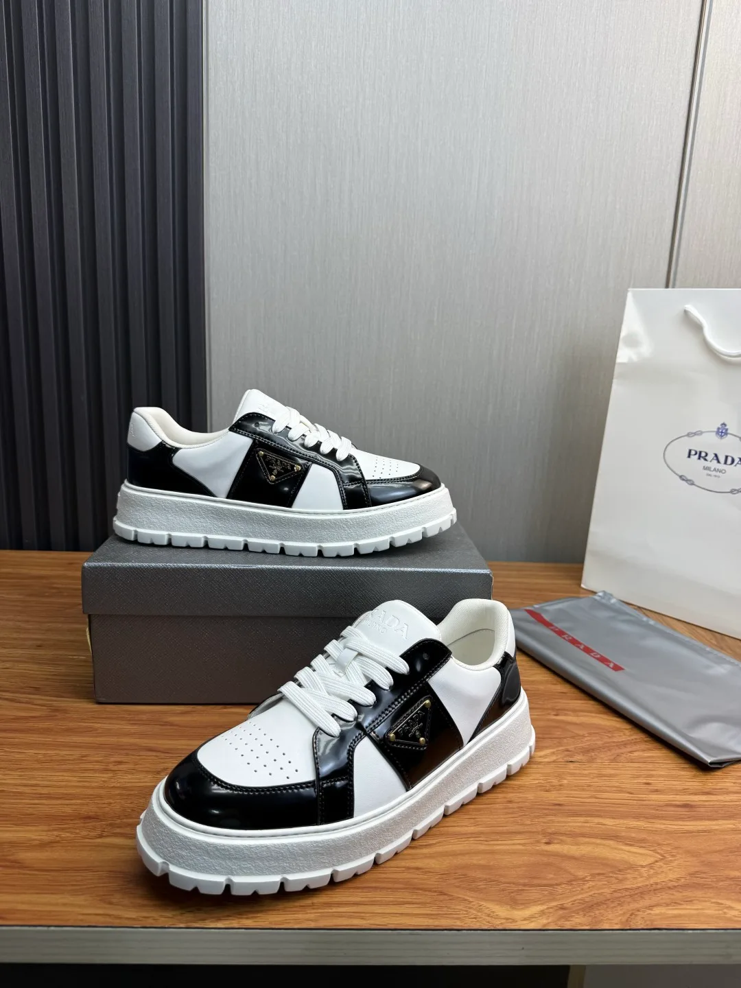 Prada Cowhide Sneakers in White · view 4