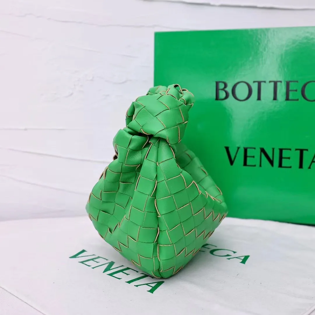 Bottega Veneta Sheepskin Woven Hobo Bag in Green · view 3