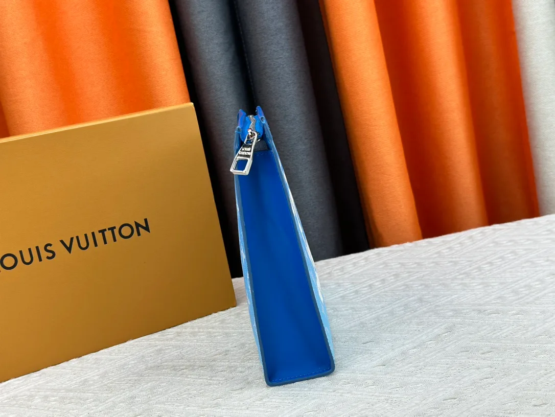 Louis Vuitton Canvas Clutch in Blue · view 4