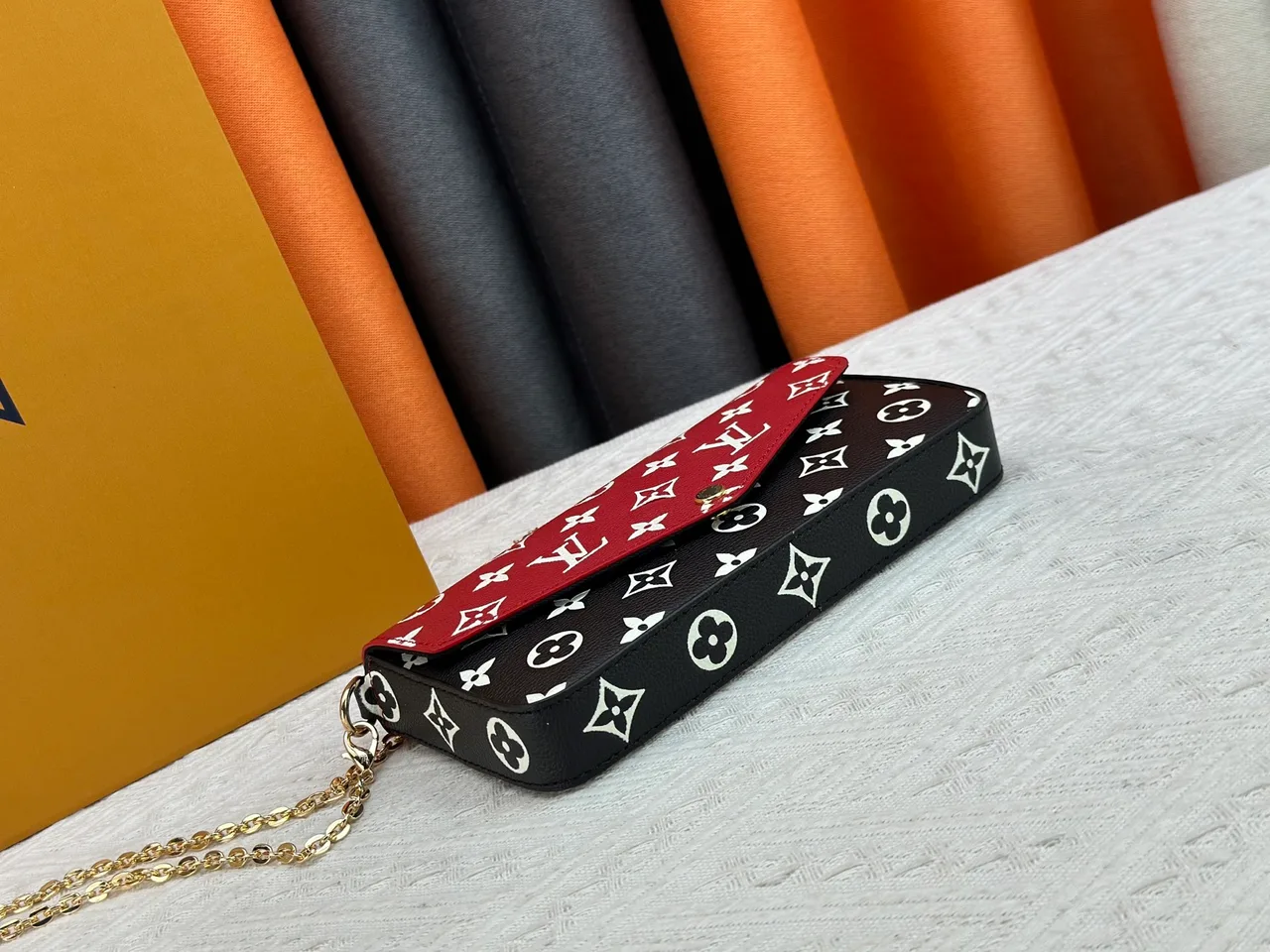 Louis Vuitton Pochette Felicie Monogram Bag in Red & Black · view 5