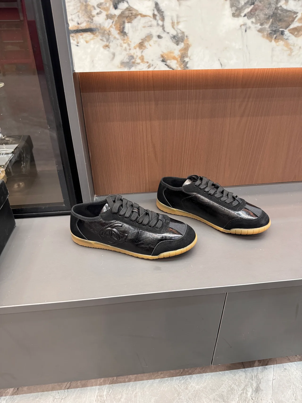 Chanel Cowhide Sneakers in Black · view 5