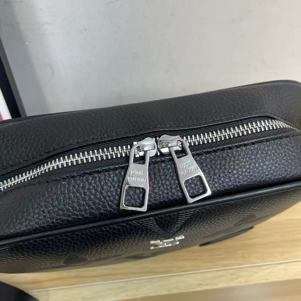 Louis Vuitton Embossed Monogram Zip Crossbody Bag in Black · view 5