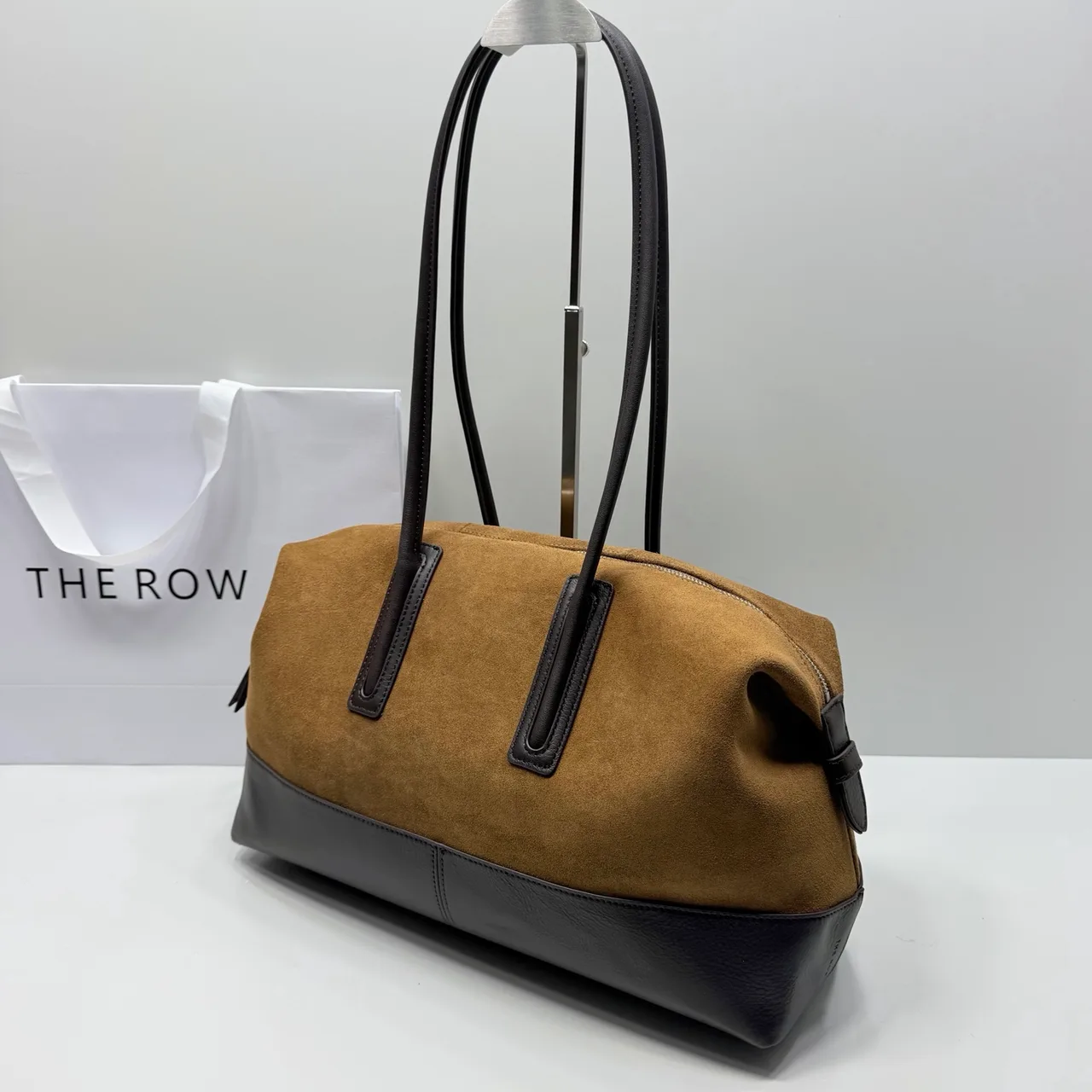 The Row Cowhide Suede Suede-Look Shoulder Bag in Brown · view 4