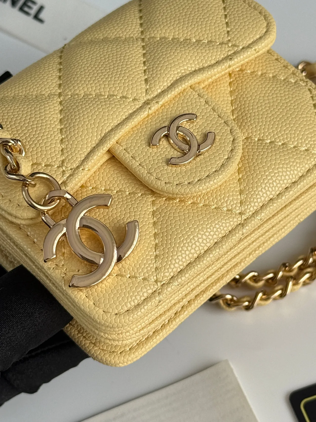 Chanel Quilted Wallet in Yellow · view 5