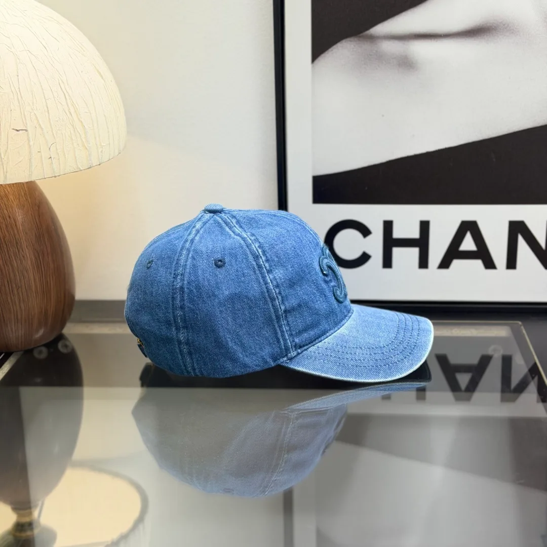 Celine Denim Baseball Cap in Blue & Grey · view 4