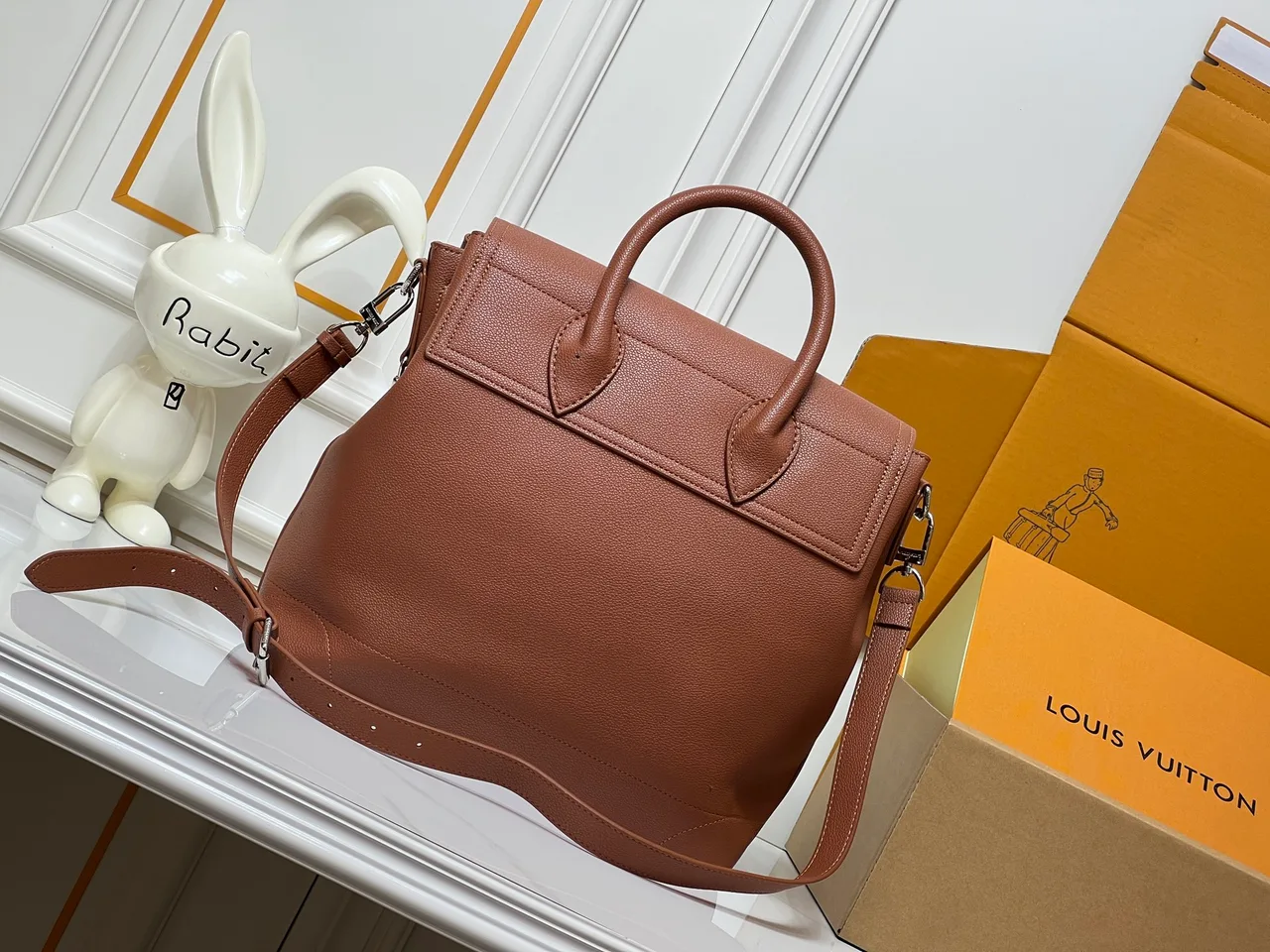 Louis Vuitton Cowhide Smooth Top-Handle Bag in Brown · view 4