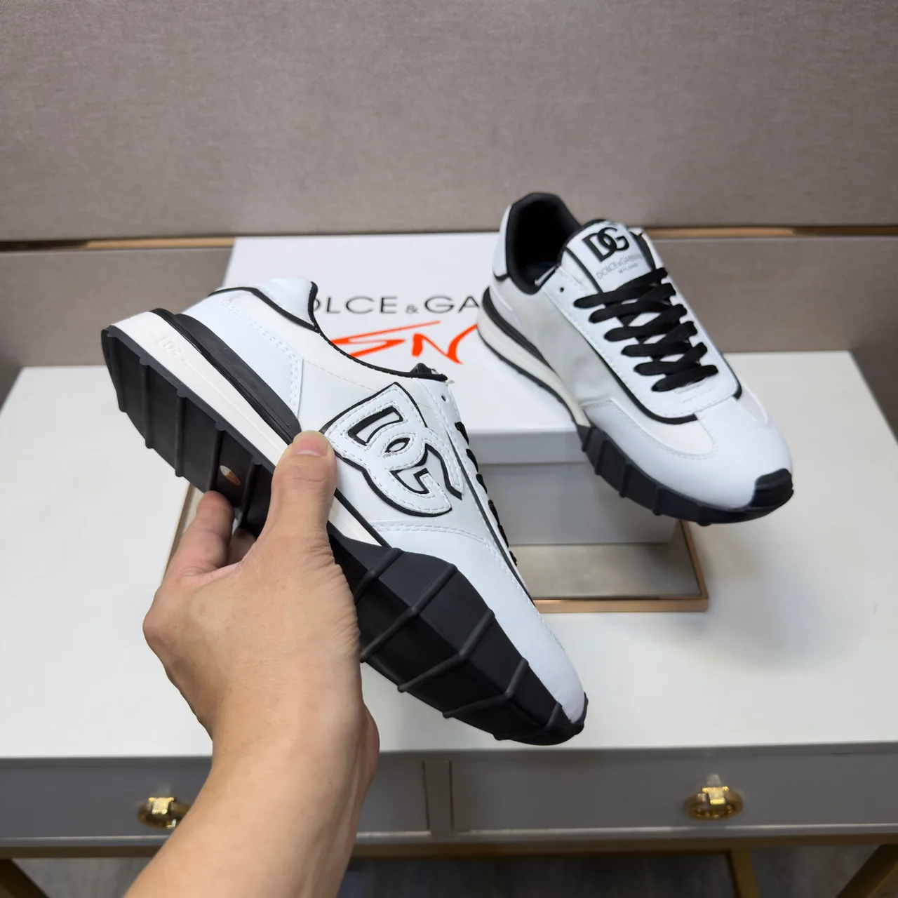 Dolce & Gabbana Glossy Sneakers in White · view 7