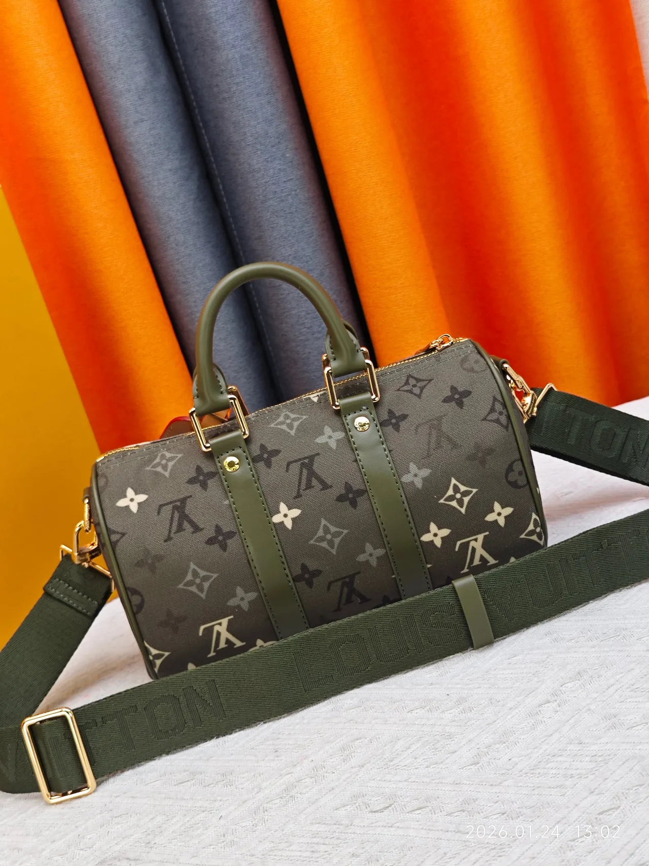 Louis Vuitton Canvas Top-Handle Bag in Green · view 4