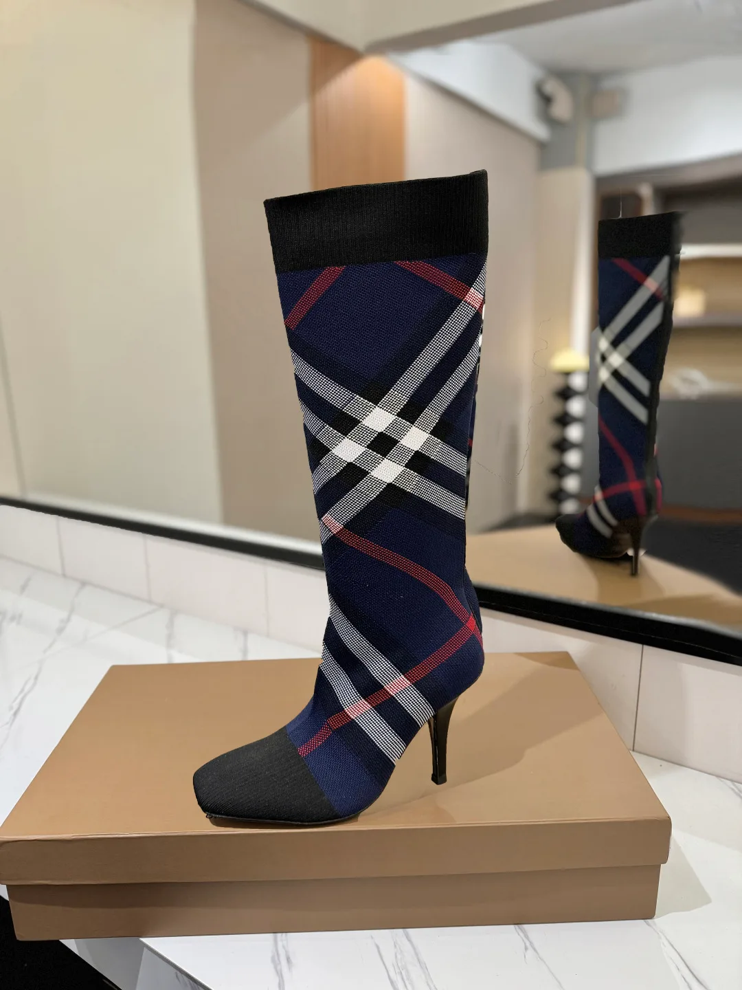 Burberry Knee-High Boots in Blue · view 4