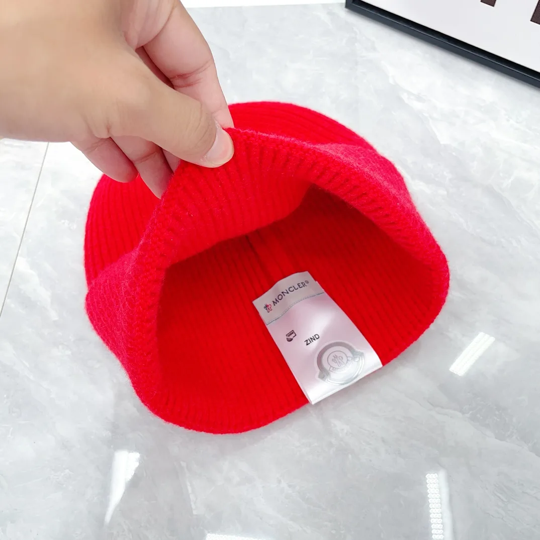 Moncler Wool Beanie and Scarf Set in Red · view 8