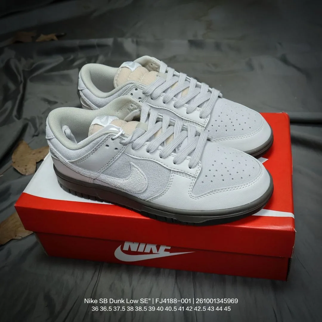 Nike Low-Top Sneakers in White & Burgundy & Beige & Grey & Green & Black · view 1