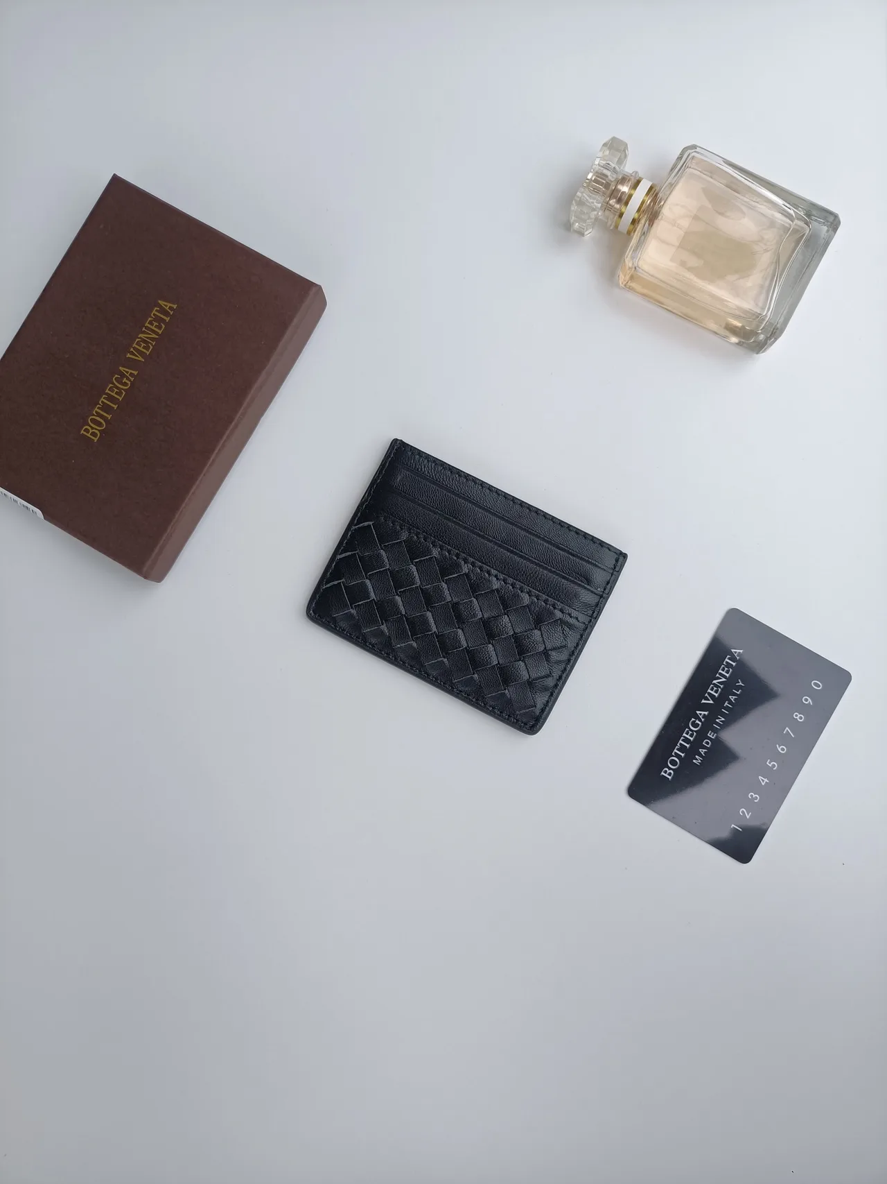 Bottega Veneta Woven Cardholder in Black · view 2