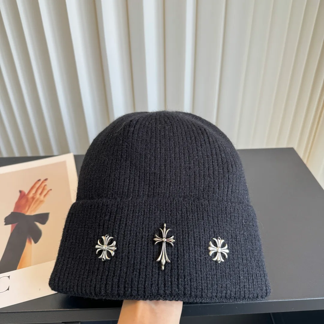 Chrome Hearts Motif Knit Beanie in Black · view 4