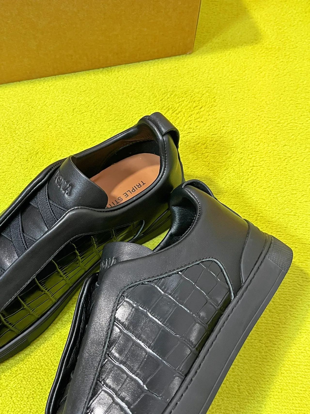 Zegna Triple Stitch Sneakers in Black · view 8