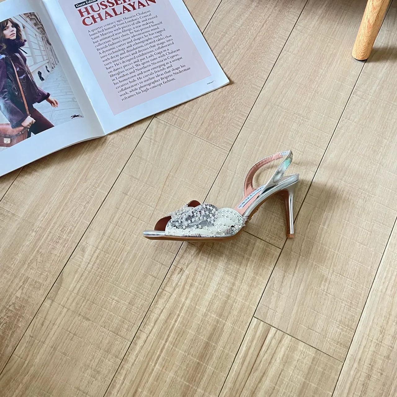 Aquazzura Sheepskin Sandals in Silver · view 6