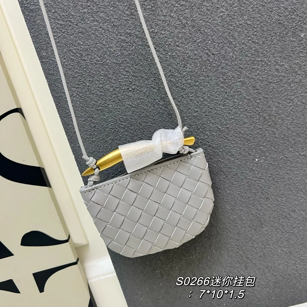 Bottega Veneta Woven Miniature Sardine Bag Charm in Grey · view 1