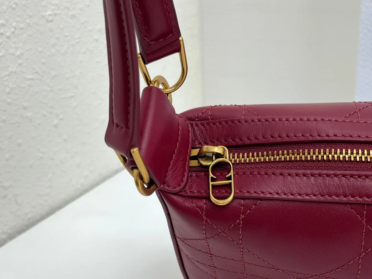 Dior Quilted Hobo Bag in Burgundy · view 7
