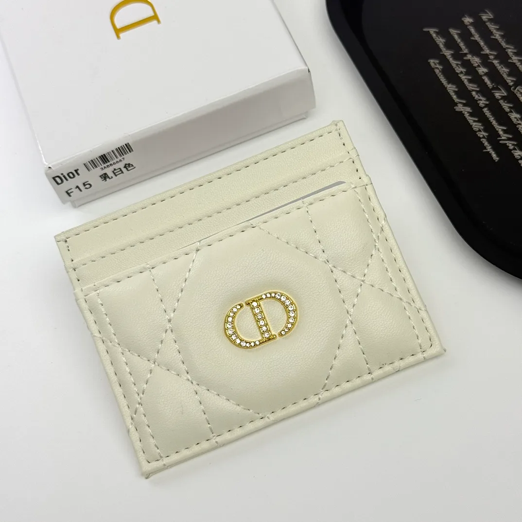 Dior Calfskin Quilted CD Cardholder in White · view 1