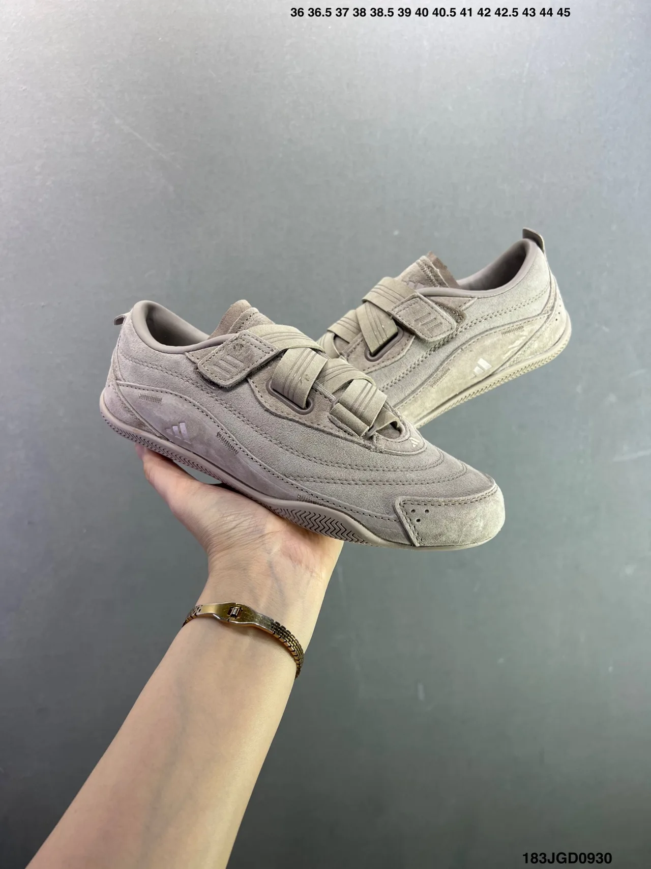 Adidas Suede-Look Strap Low-Top Sneakers in Grey · view 7