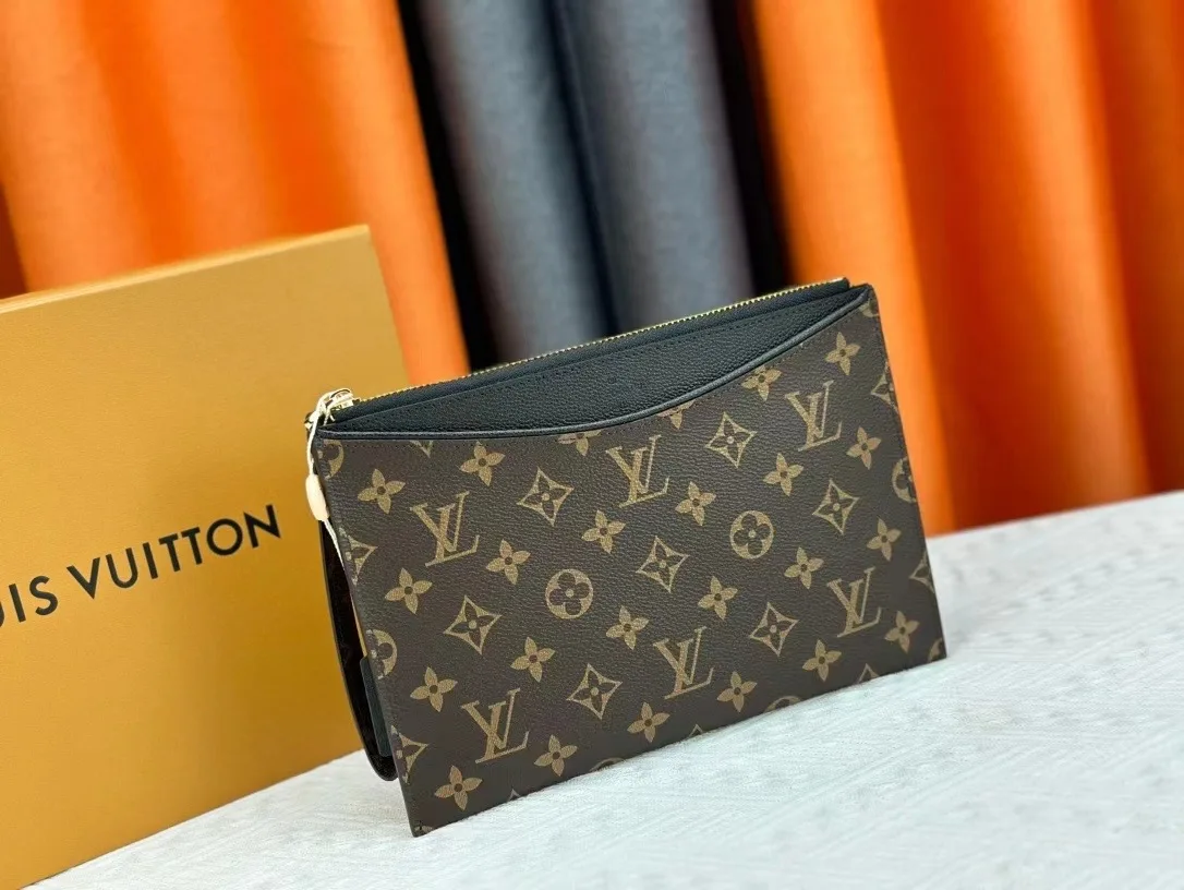 Louis Vuitton Calfskin Wristlet Pouch in Brown · view 2