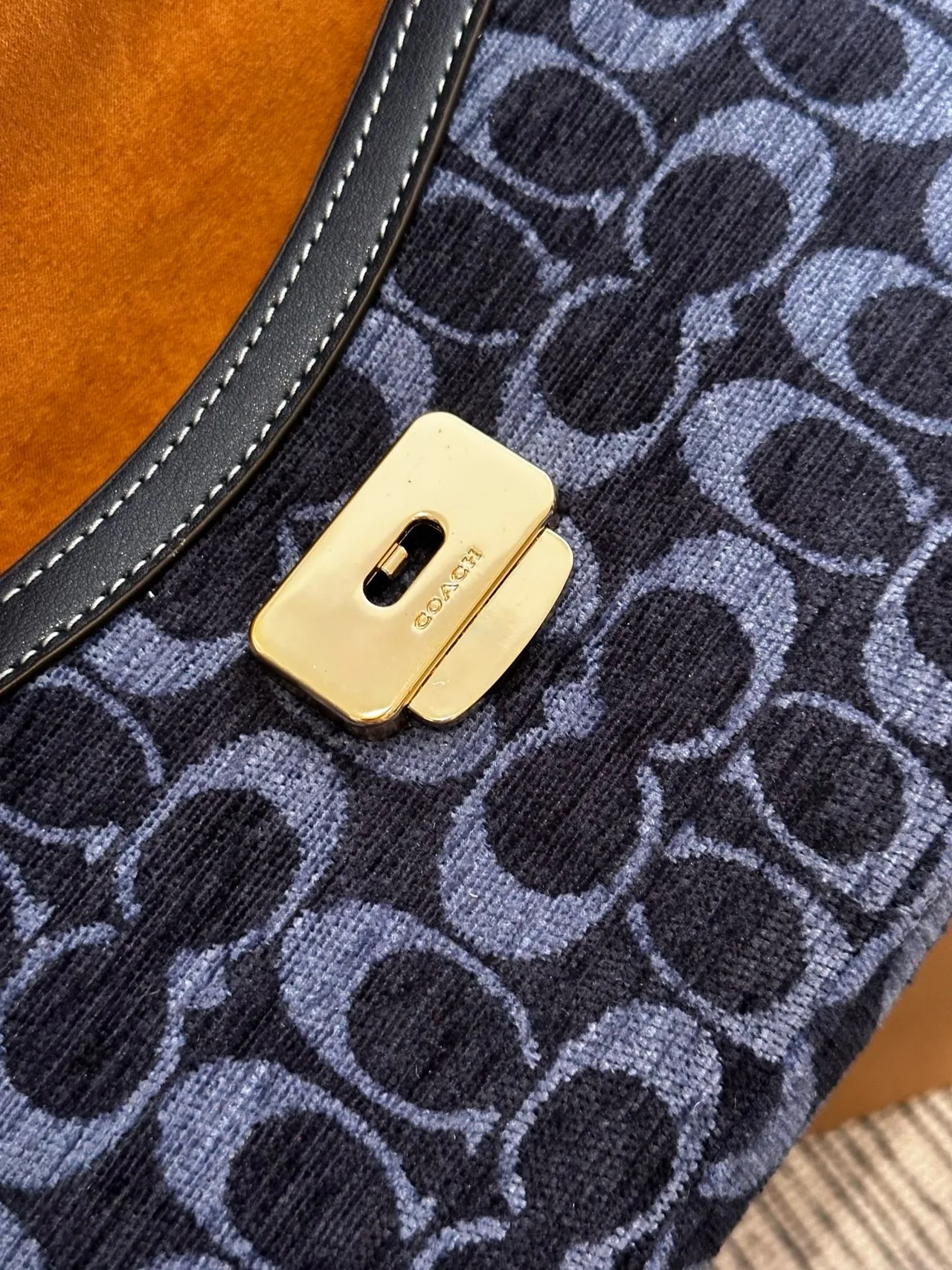 Coach Canvas Suede-Look Crossbody Bag in Blue · view 7