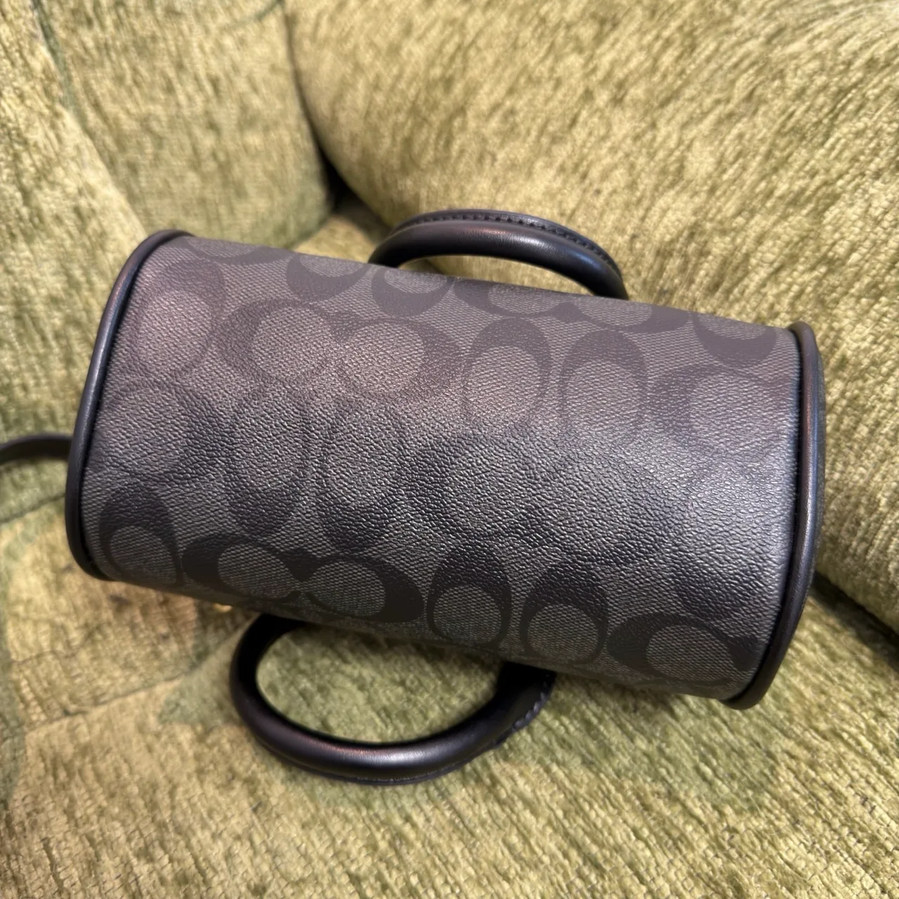 Coach Signature mini bowling bag in Grey / Beige / Pink / Brown / Black · view 7