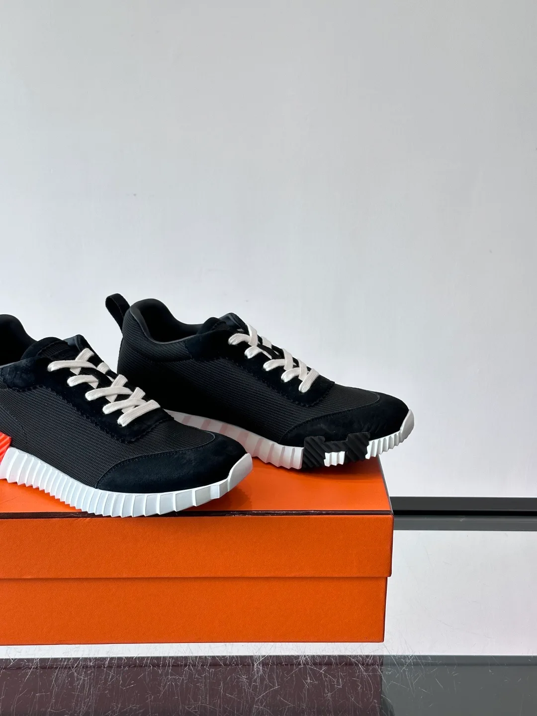 Hermes Striped Sneakers in Black · view 7