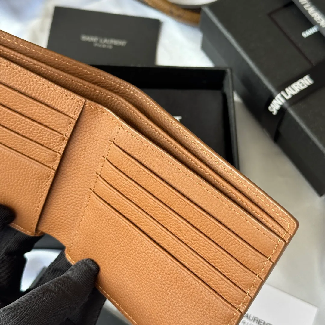 Saint Laurent Smooth Wallet in Tan · view 8