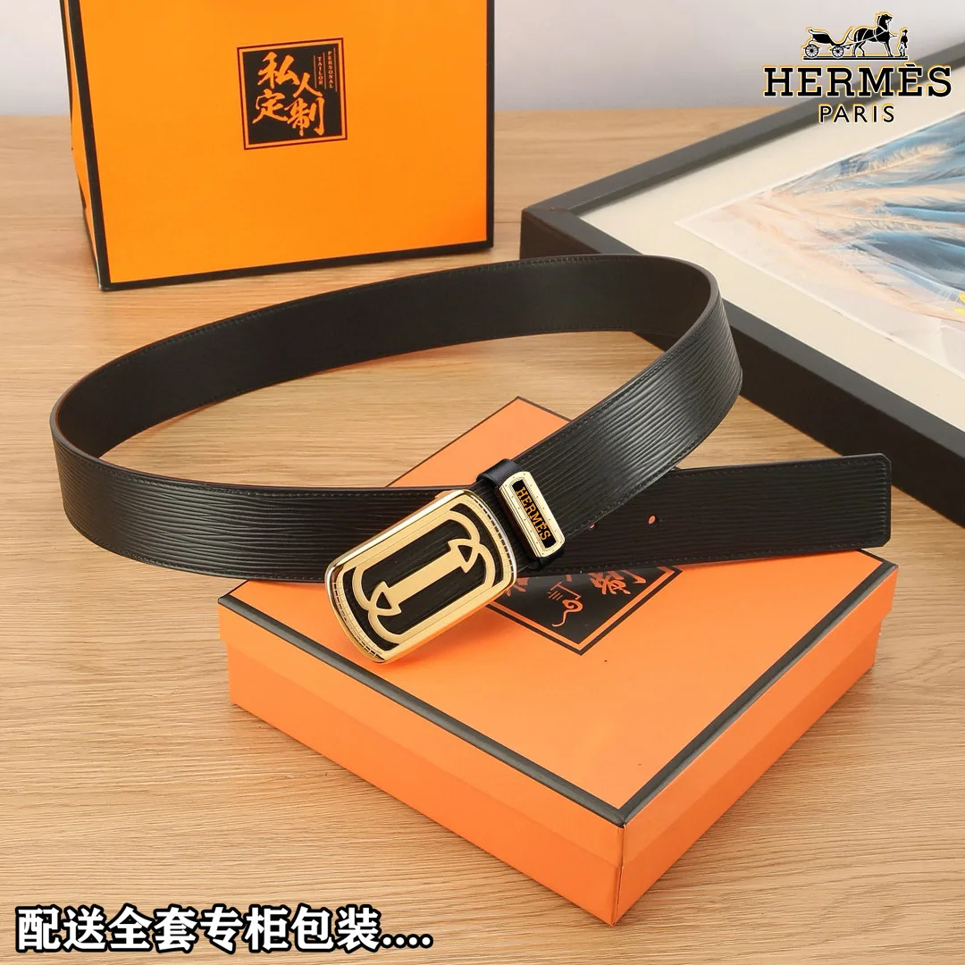 Hermes Rectangular buckle belt in Black · view 3