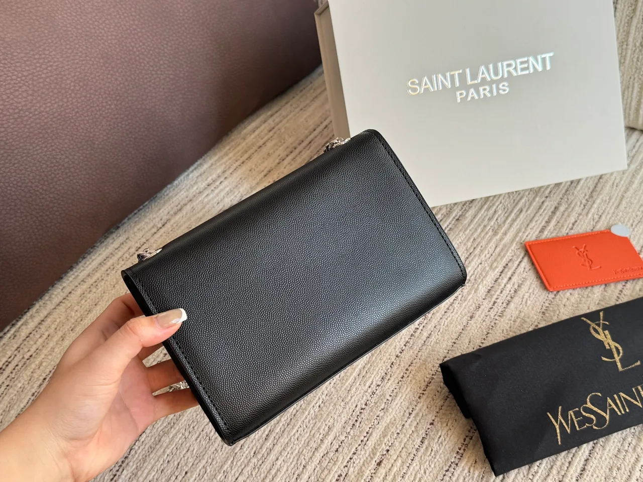 Saint Laurent Kate Chain-Strap Shoulder Bag in Black · view 2