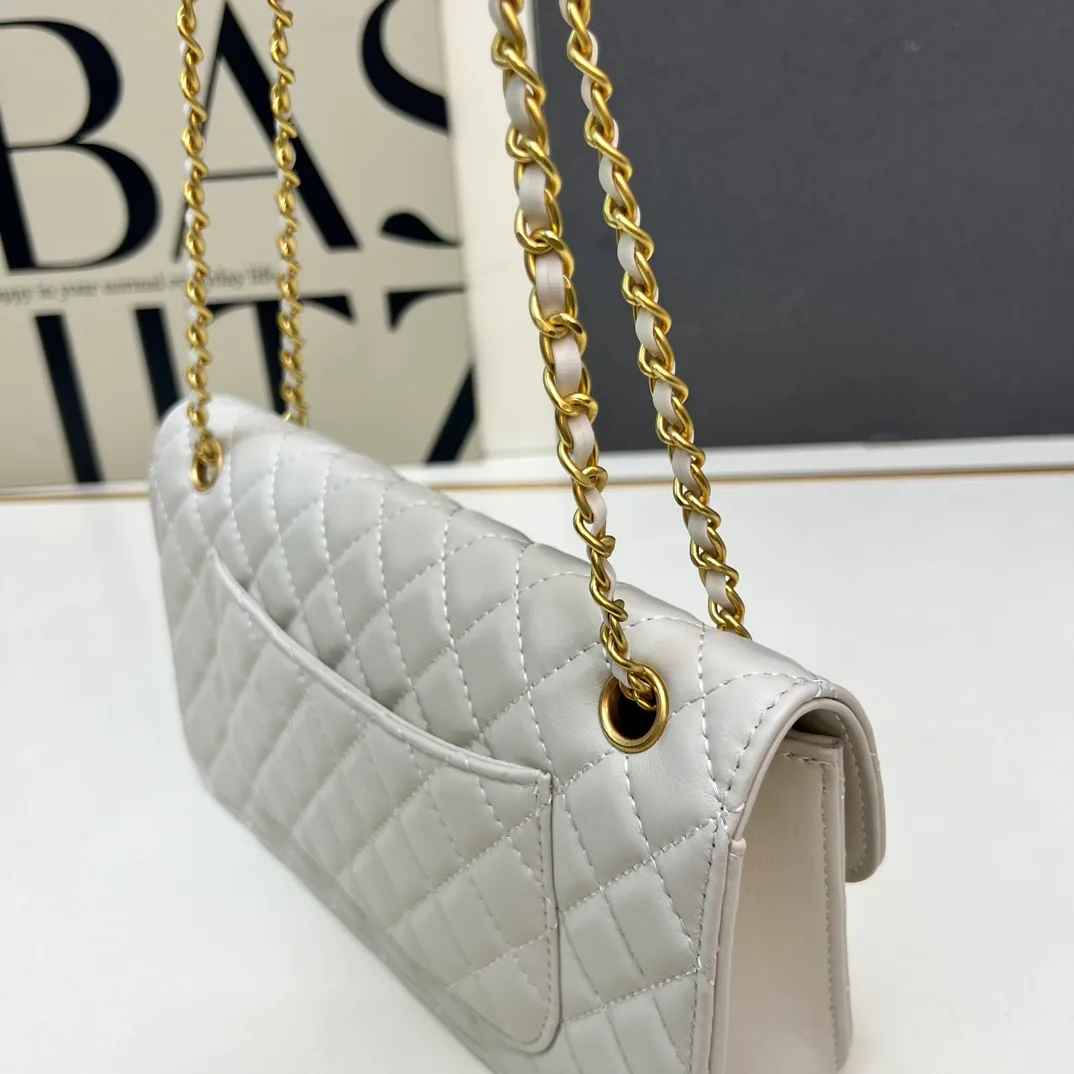 Chanel Quilted Clutch in White · view 5