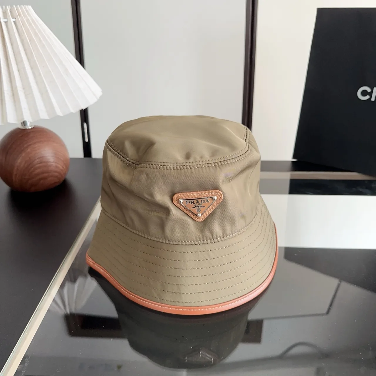 Prada Bucket Hat in Tan · view 1