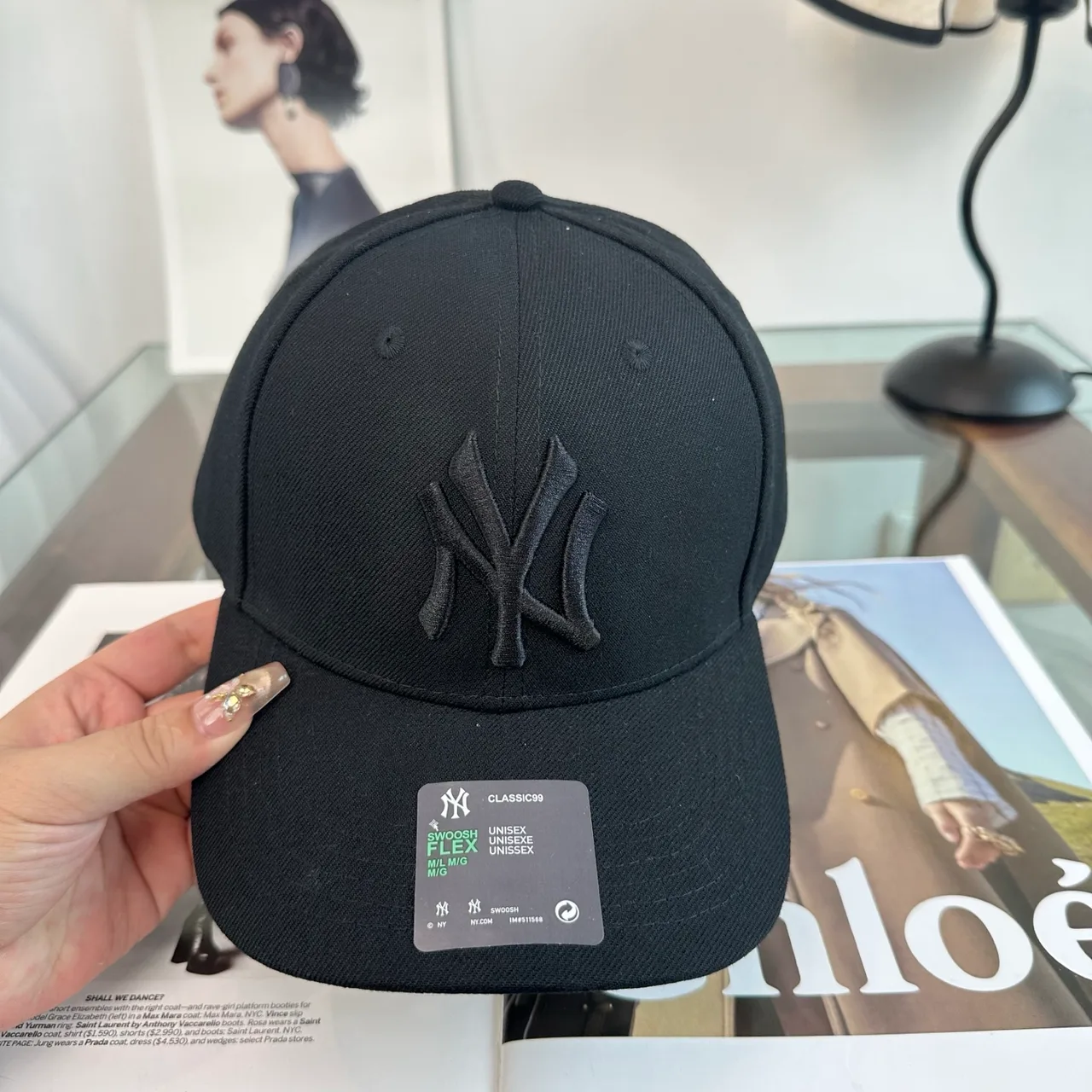 NY Letter Baseball Cap in Black & Grey & White & Brown & Green · view 5
