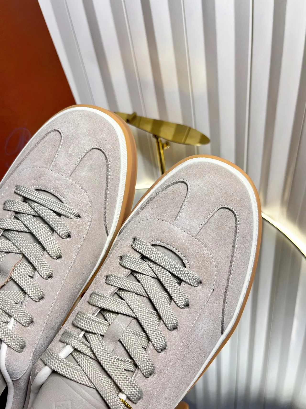 Loro Piana Cashmere Low-Top Sneakers in Grey · view 7