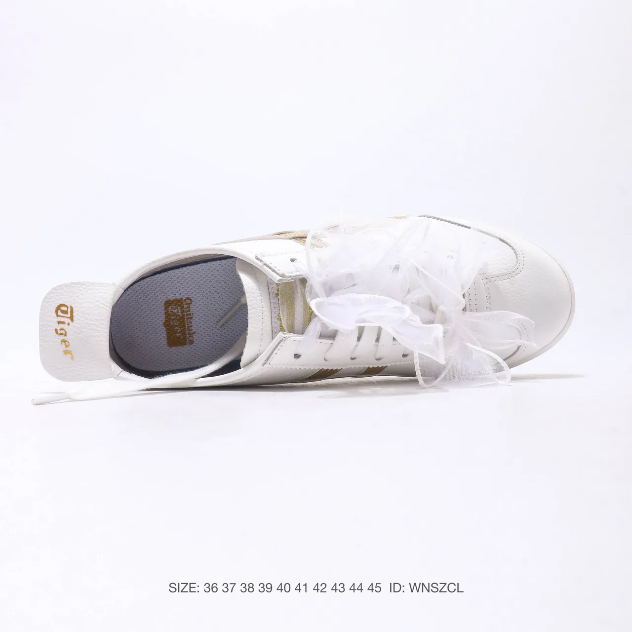 Onitsuka Tiger Striped Bow Sneakers in White · view 4