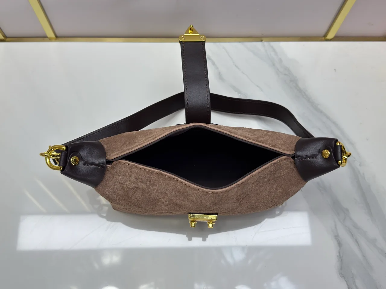 Louis Vuitton Suede Canvas Hobo Bag in Brown · view 8