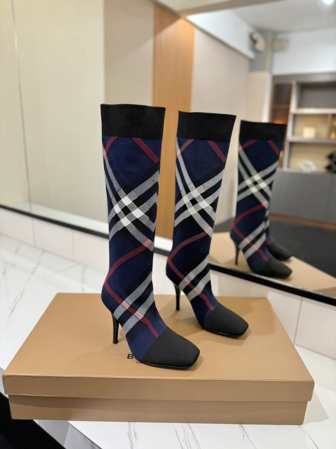 Burberry Knee-High Boots in Blue · view 1