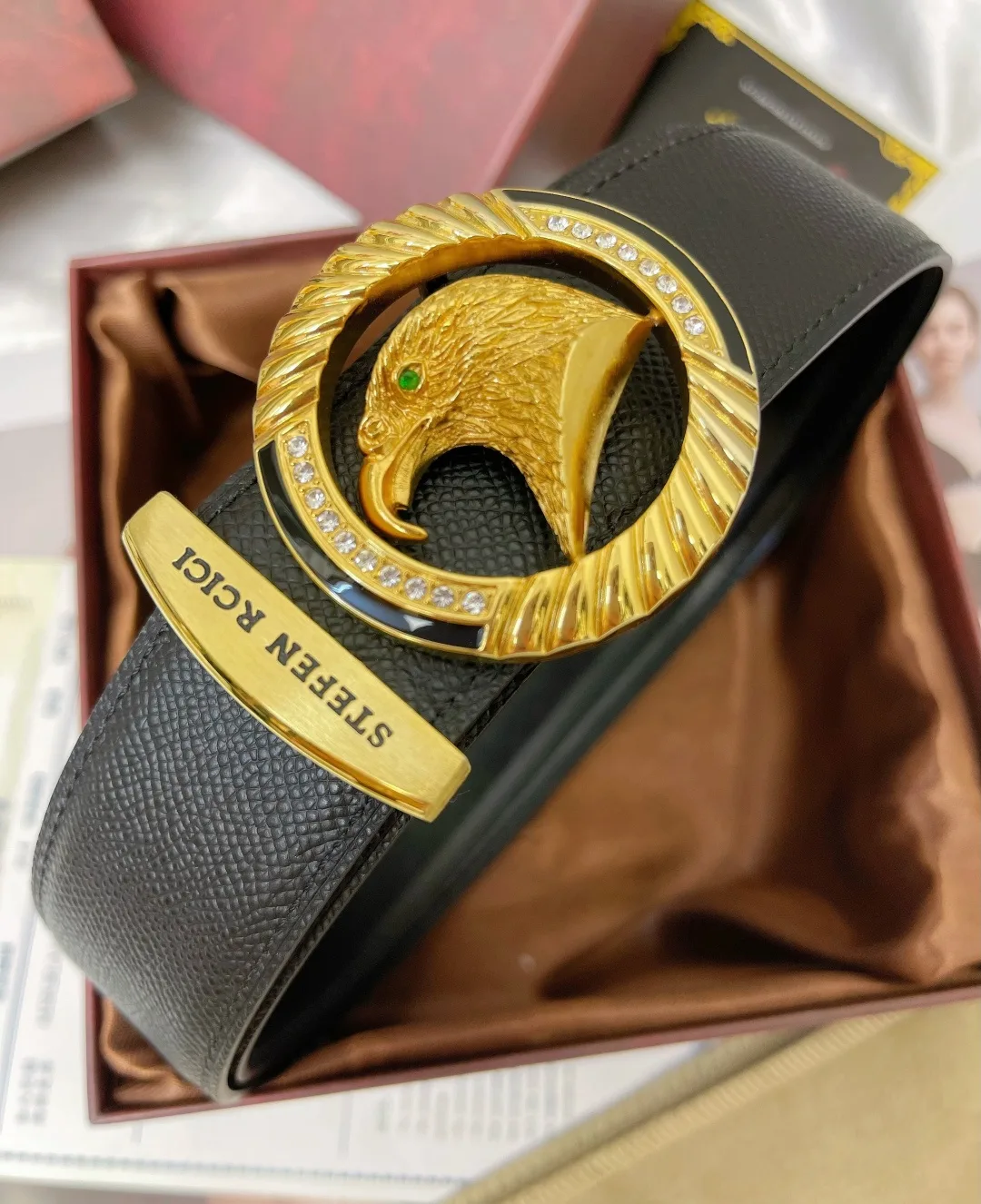 Stefen Rcici Eagle Buckle Belt in Black · view 3