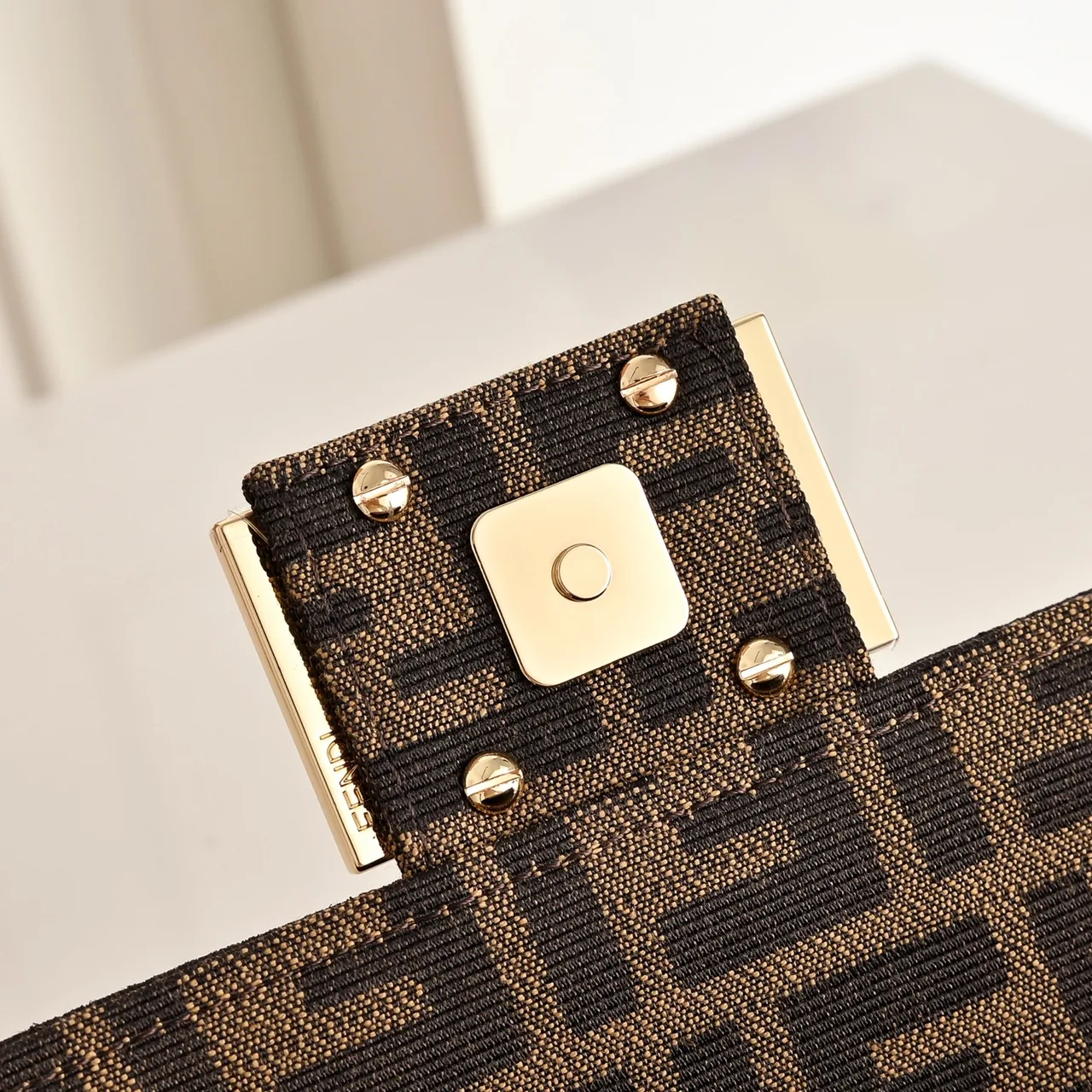 Fendi Baguette FF-Monogram Chain-Strap Flap Bag in Brown · view 6