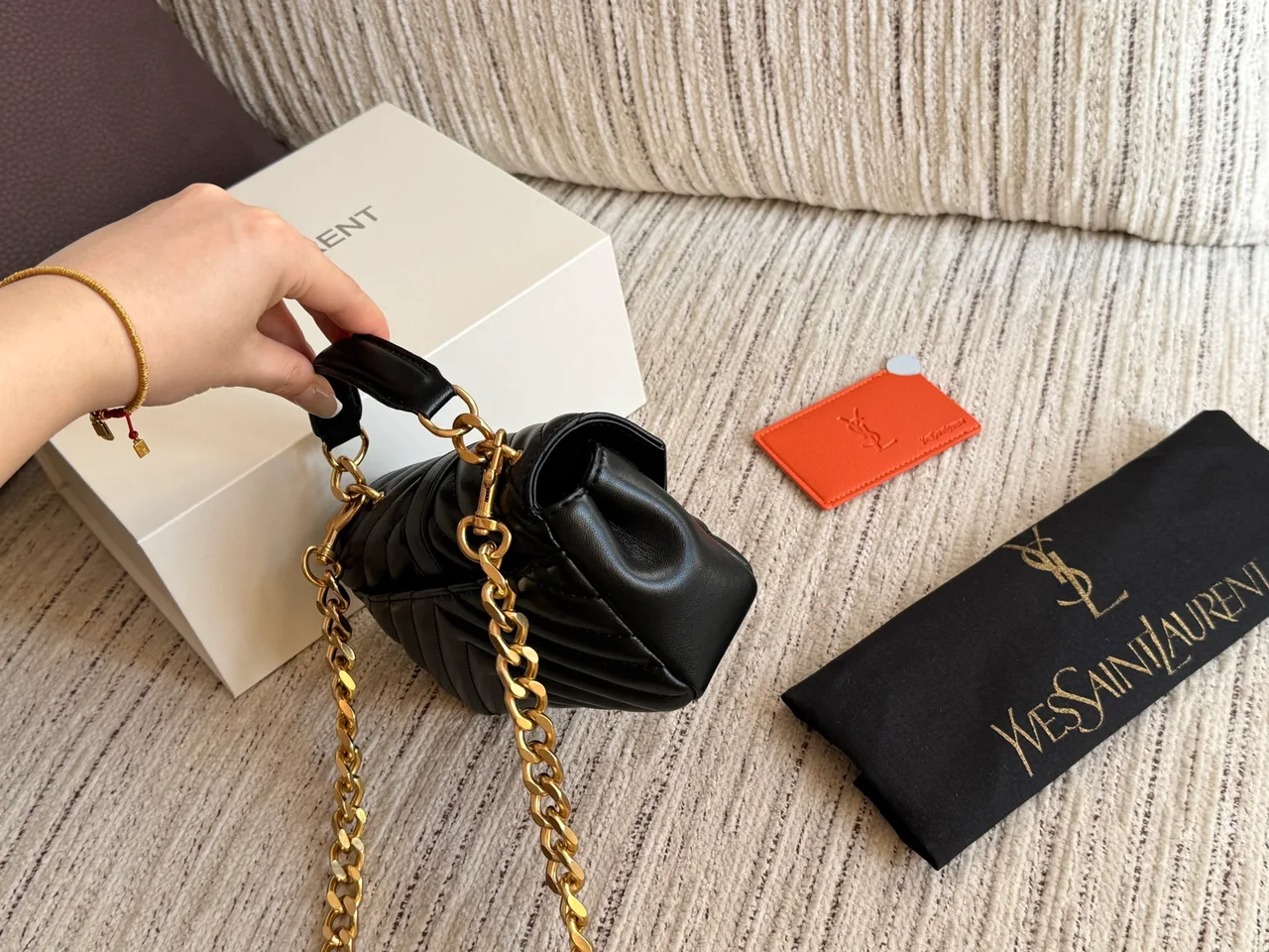 Saint Laurent Quilted Crossbody Bag in Black · view 2