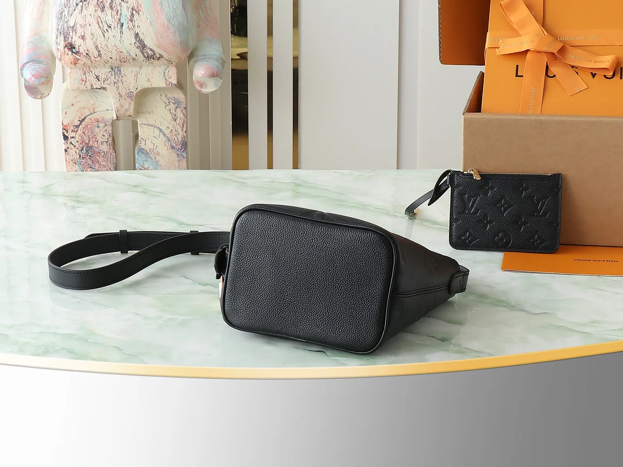 Louis Vuitton Canvas Smooth All In BB Bucket Bag in Black · view 4