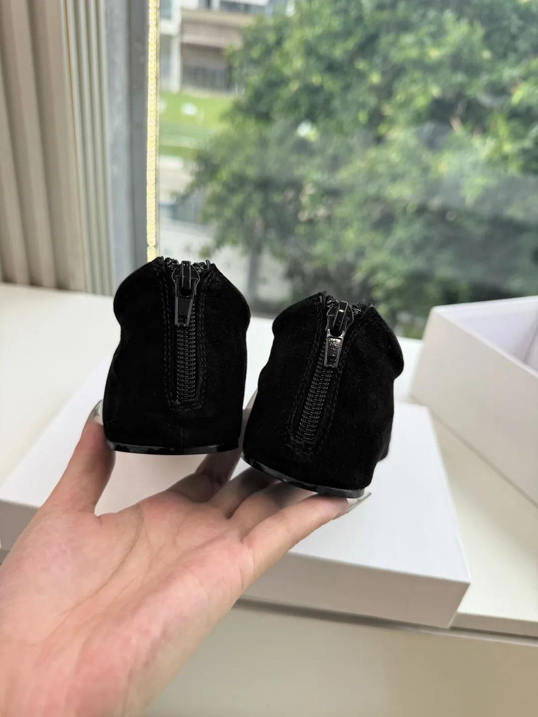 The Row Ribbed Matte Round-Toe Slip-On Flats in Black · view 8