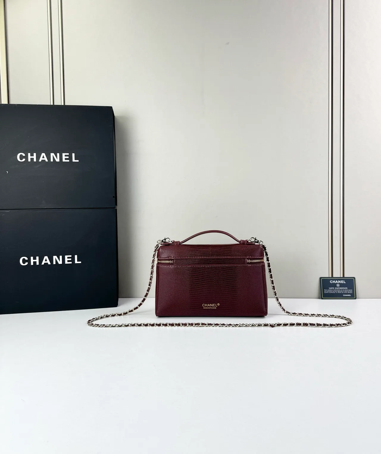Chanel Cowhide Smooth Crossbody Bag in Burgundy · view 2