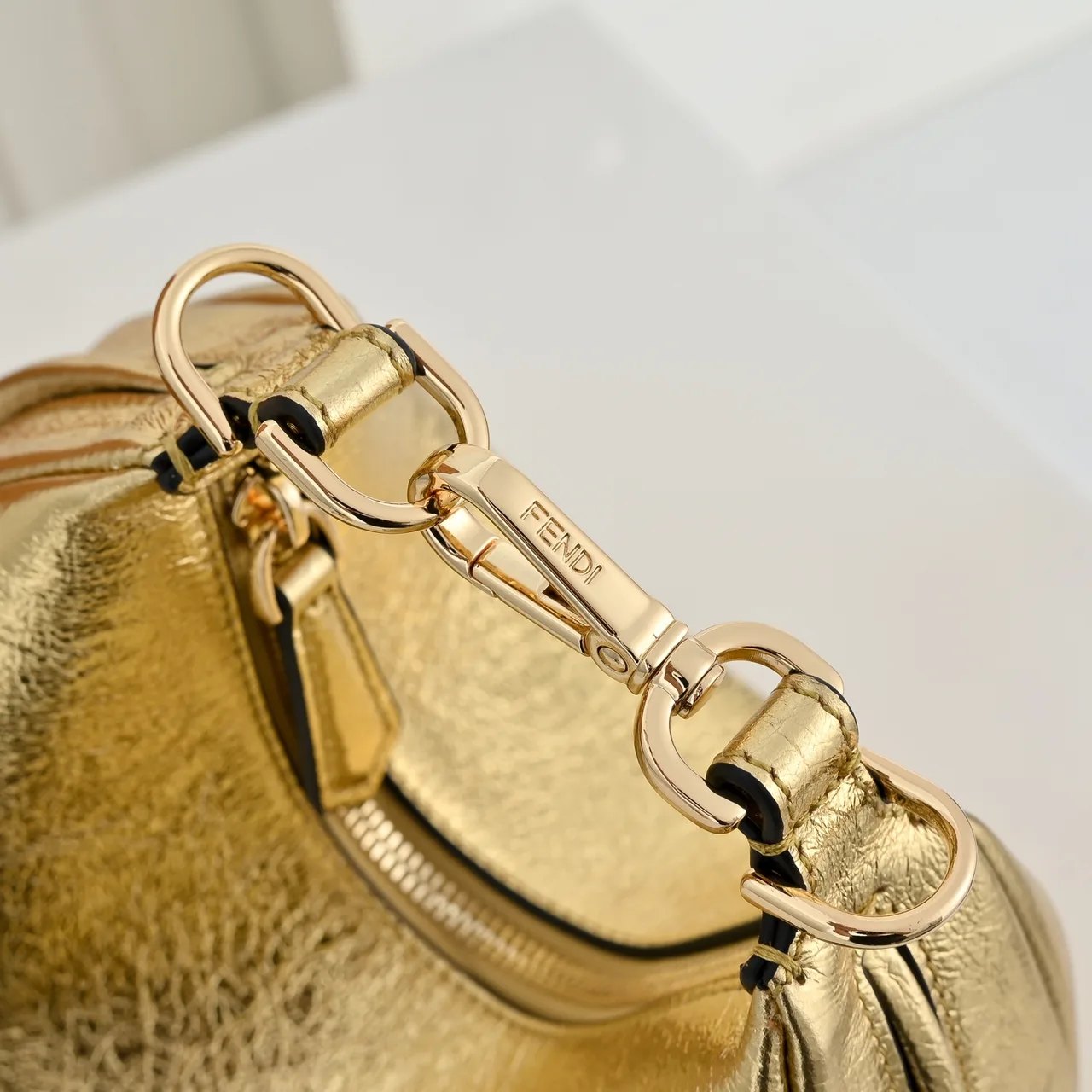Fendi Crescent Shoulder Bag in Gold · view 4