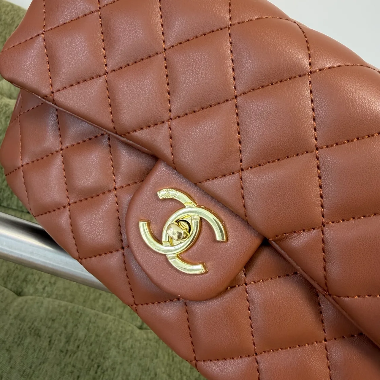 Chanel Quilted Chain Flap Bag in Burgundy & Black & Brown & White & Beige & Pink & Red · view 4