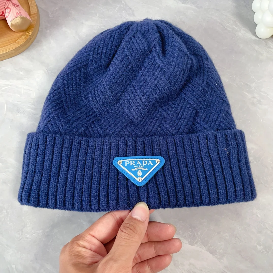 Prada Wool Beanie and Scarf Set in Blue · view 7